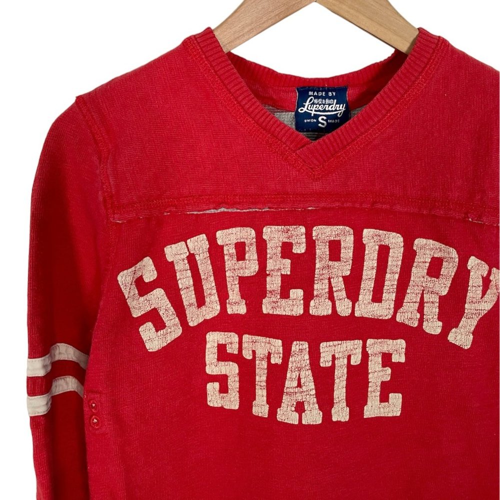 Superdry Vivid Red Sweatshirt with Cream Lettering